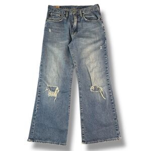Abercrombie & Fitch RARE Vintage 90's Distressed Boot Cut Low Rise Jeans Size 14